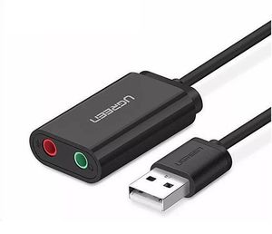 UGREEN USB-A To 3.5mm External Stereo Sound Adapter Black 15cm