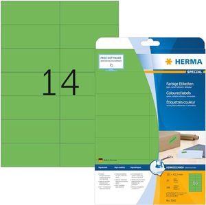 Herma Labels green 105x42,3 20 Sheets DIN A4 280 pcs. 5061