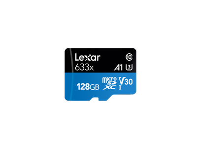 Atminties kortelė Lexar High-Performance 633x UHS-I micro SDXC, 128 GB, Class 10, U3, V30, A1, 45 MB/s, 100 MB/s