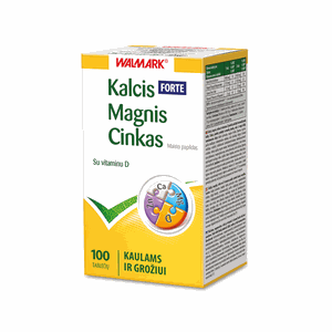 WALMARK Kalcis-Magnis-Cinkas FORTE su vitaminu D tabletės N100