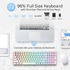 Royal Kludge RK100 White Wireless Keyboard | 96%, Hot-swap, Brown Switches, US, White