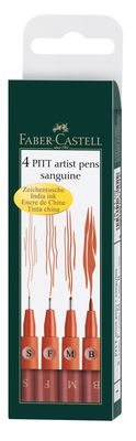 Rašikliai piešimui Faber-Castell PITT, S, F, M, B, 4vnt., rusvos spalvos