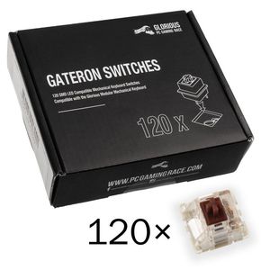 Glorious PC Gaming Race Gateron Brown Switches | Tactile & Soft click (120 pcs)