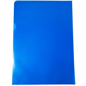 Dėklas dokumentams College L formos, A4, plastikinis, mėlynos spalvos