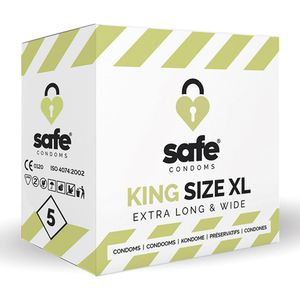 Safe – King Size XL Ypatingai ilgi ir platus prezervatyvai 5 vnt