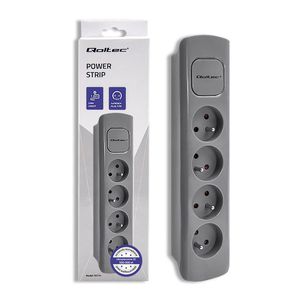 Qoltec Power strip 4 socket 1.8m, grey