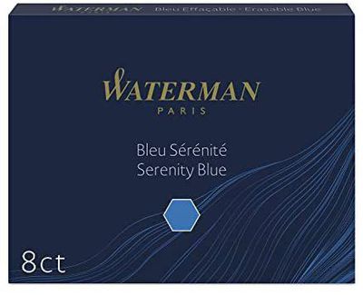 Rašalo kapsulės Waterman, ilgos, 8vnt, mėlynos spalvos