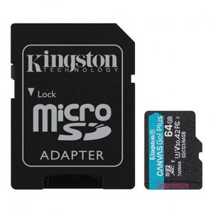 Kingston microSDXC 64GB Canvas Go! Plus 170MB/s atminties kortelė su SD adapteriu