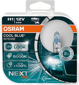 Osram lemputės COOL BLUE H1 Intense +100% NEXT gen