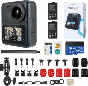 Kandao QooCam 3 360° Action Camera - Motorcycle Combo