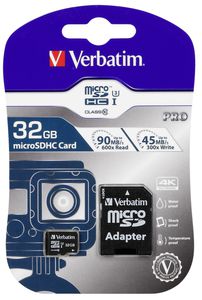 Verbatim microSDHC Pro 32GB Class 10 UHS-I incl Adapter