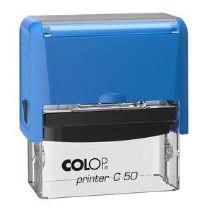 Antspaudas Colop Printer C50. Mėlynas korpusas