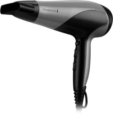 Plaukų džiovintuvas Remington Hair Dryer D3190S 2200 W Number of temperature settings 3 Ionic function Diffuser nozzle Grey/Black