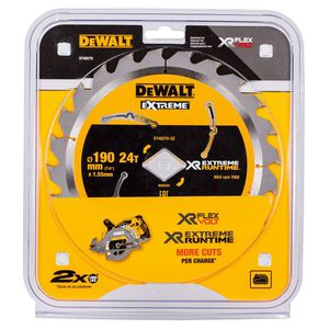 DeWALT FLEXVOLT EXTREME pjovimo diskas medienai (190mm x rombas) : Dantų skaičius - 190mm x rombas, T24