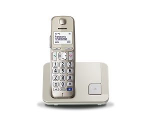 Telefonas Panasonic Cordless KX-TGE210FXN Built-in display Caller ID Champagne Conference call Phonebook capacity 150 entries Speakerphone