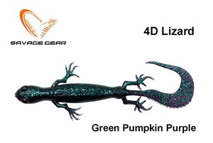 Guminukas Savage Gear 3D Lizard driežas Green Pumpkin Purple 10 