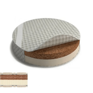 Mini Apvalus Vaikiškas Čiužinys Lovelei Smart Bed Ingvart, Kokoso/Latekso, 72x72cm