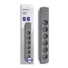 Qoltec Power strip 6 sockets, 1.8m, Grey