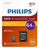 Philips MicroSDXC Card 64GB Class 10 UHS-I U3 incl. Adapter