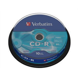 VERBATIM CD-R 80 min. / 700MB 52x 10-pack spindle DataLife Plus extra protection surface