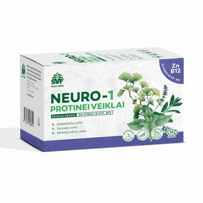 NEURO-1 žolelių arbata protinei veiklai su cinku ir vit. B12, 1,5 g, N20