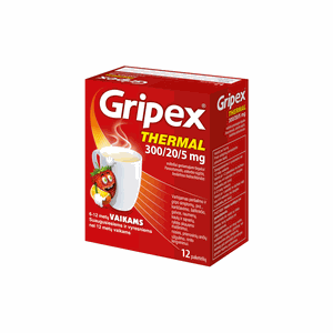 Gripex Thermal 300/20/5 mg milteliai geriamajam tirpalui N12