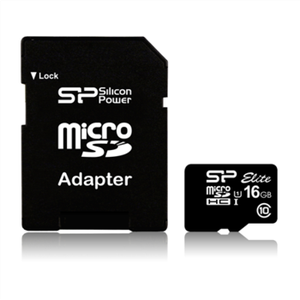 SILICON POWER memory card Elite Micro SDHC 16GB Class 10 up to 85MB/s + Adapter