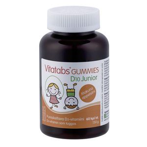 Hankintatukku Vitatabs D10 Junior Gummies Kramtomi apelsinų skonio vitamino D guminukai vaikams, N60