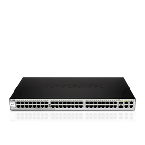 Komutatorius D-LINK DGS-1210-52, Gigabit Smart Switch with 48 10/100/1000Base-T ports and 4 Gigabit MiniGBIC (SFP) ports, 802.3x Flow Control, 802.3ad