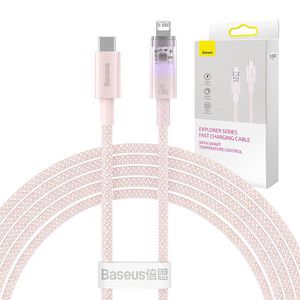 Rychlonabíjecí kabel Baseus USB-A na Lightning Explorer Series 2m 20W (růžový)