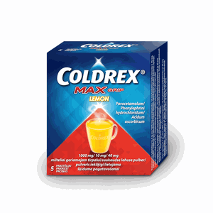 Coldrex Maxgrip Lemon 1000 mg/10 mg/40 mg milteliai geriamajam tirpalui N5