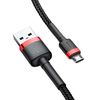 Baseus Micro USB Cafule 1.5A 2m kabelis, juoda / raudona