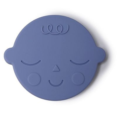 Mushie silikoninis kramtukas Face Blueberry, mėlynas