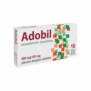 Adobil 500 mg/150 mg plėvele dengtos tabletės N10