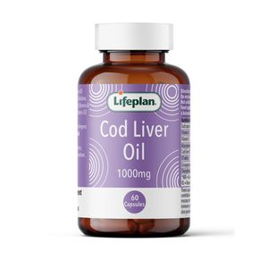 Lifeplan Cod Liver Oil menkių kepenų aliejus, 1000 mg, 60 kapsulių