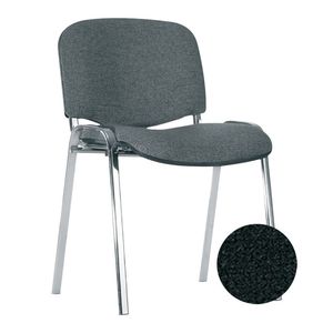 Lankytojų kėdė NOWY STYL ISO chromuota, odos pakaitalas, V-4, juoda sp.