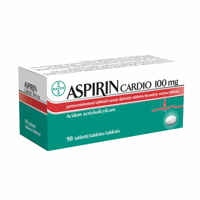 Aspirin Cardio 100 mg skrandyje neirios tabletės N98