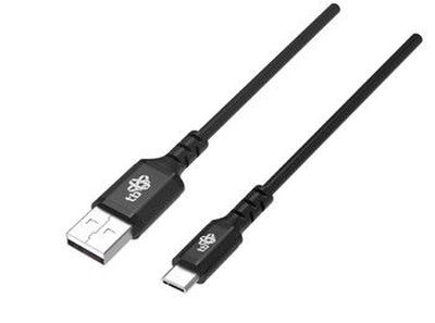 Cable USB-USB C 2m silicone black Quick Charge