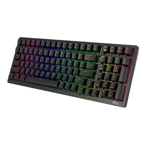 Royal Kludge RK98 RGB juoda belaidė klaviatūra | 98%, Hot-swap, Blue switches, US