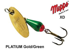 Blizgė Mepps XD PLATIUM Gold/Green 2.5 g