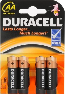 Baterijos Duracell AA/LR6, Alkaline Basic MN1500, 4 vnt