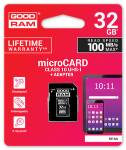 GOODRAM memory card Micro SDHC 32GB Class 10 UHS-I + Adapter