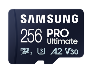 Atminties kortelė Samsung MicroSD Card PRO Ultimate 256GB, microSDXC Memory Card, Flash memory class U3, V30, A2, SD adapter
