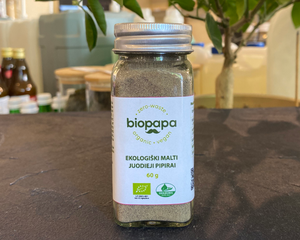 Ekologiški malti juodieji pipirai, 60 g, Biopapa