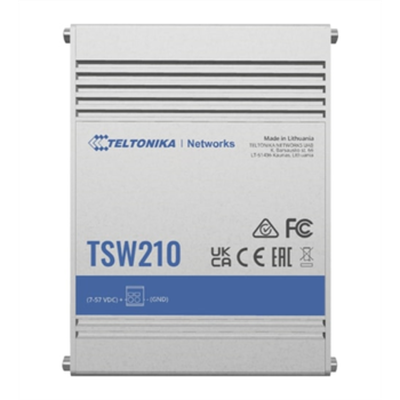 Teltonika | Switch | TSW210 | Unmanaged | Wall mountable | Gigabit Ethernet (copper) ports quantity 8 | SFP ports quantity 2 | 24 month(s)