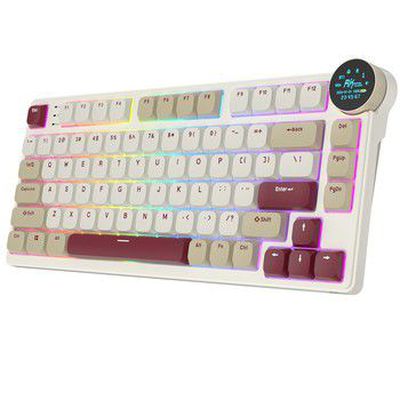 Royal Kludge RK N80 RGB Rosy Clouds belaidė klaviatūra |75%, Hot-swap, Brown switches, US