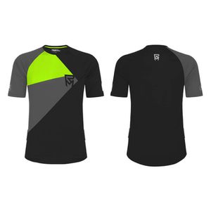 Dviratininko marškinėliai Rock Machine Trail Jersey SS, juoda/pilka/žalia, L