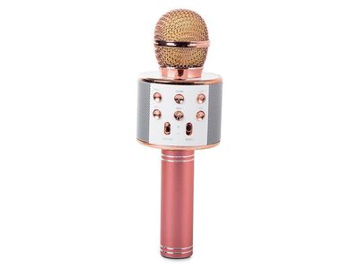 Karaokė mikrofonas - kolonėlė su balso keitimo efektais, rožinis, WS-858