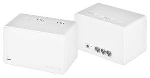 Mercusys AX3000 Whole Home Mesh WiFi 6 System with PoE  Halo H80X (2-Pack) 802.11ax, 574+2402 Mbit/s, 10/100/1000 Mbit/s, Ethernet LAN (RJ-45) ports 3, MU-MiMO Yes, No mobile broadband, Antenna type Internal, White