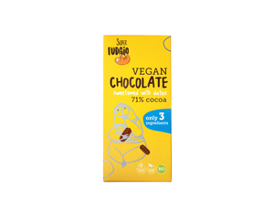 Ekologiškas juodasis šokoladas 71 % saldintas datulėmis, be gliuteno, 80 g, SUPER FUDGIO